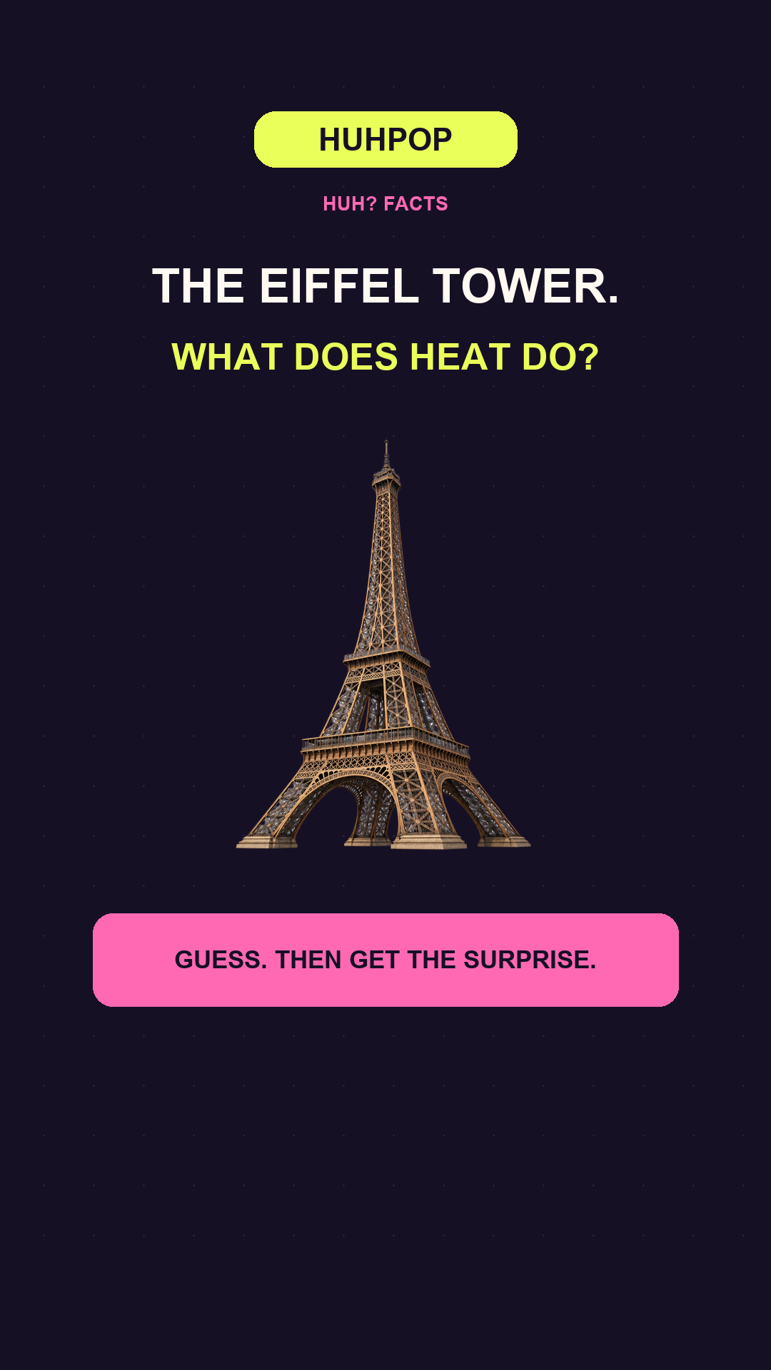 HuhPop Short 37 cover: The Eiffel Tower in the heat